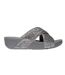 Womens/ladies Criss-cross Glitter Sliders Silver FitFlop-2