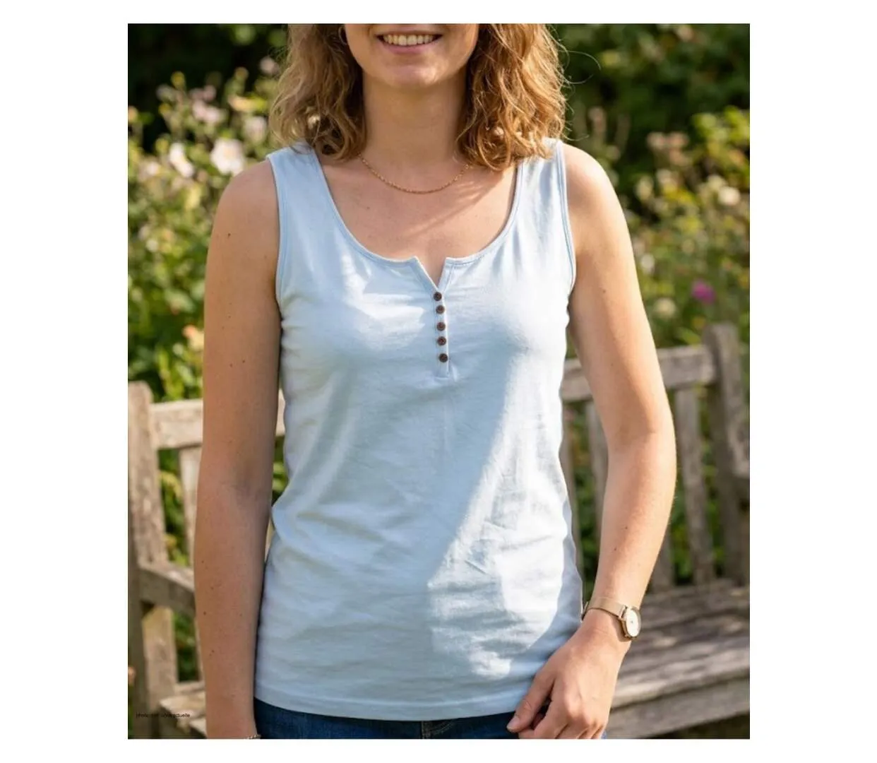 MAYFLOWER DACCA3 - Débardeur bleu clair pour femme : la fraîcheur naturelle du coton bio-1