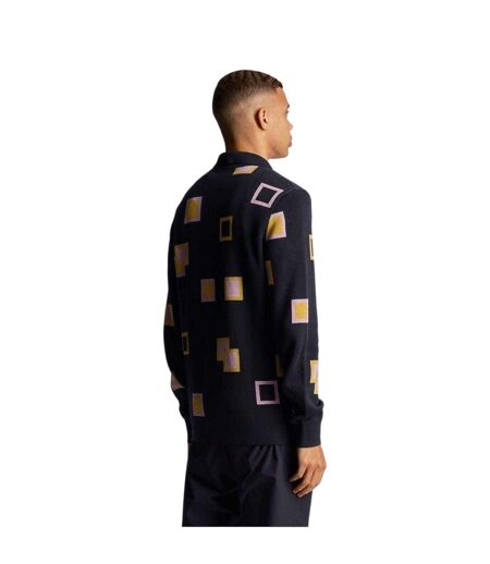 Cardigan Décontracté Motif/style Carré Homme Bleu Marine Foncé Lyle & Scott