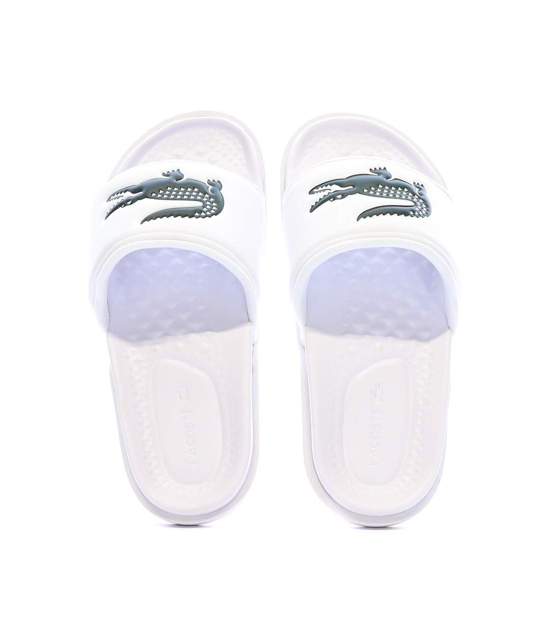 Claquettes blanches lacoste serve slide dual-3