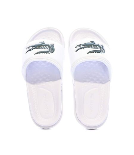 Claquettes blanches lacoste serve slide dual