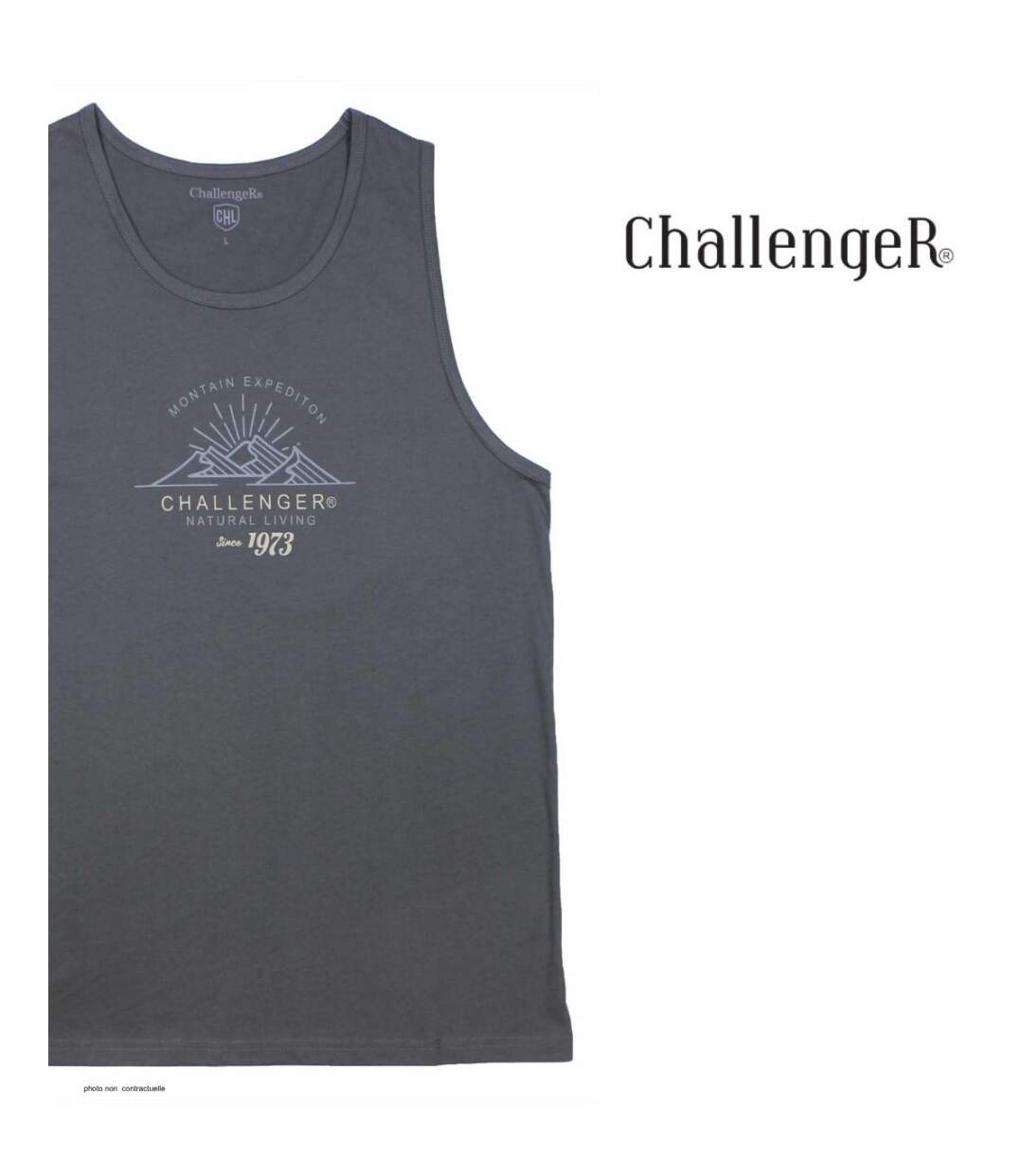 Débardeur Homme Challenger Sulki 2 en Coton – Le Basique Gris Confort et Respirant-4