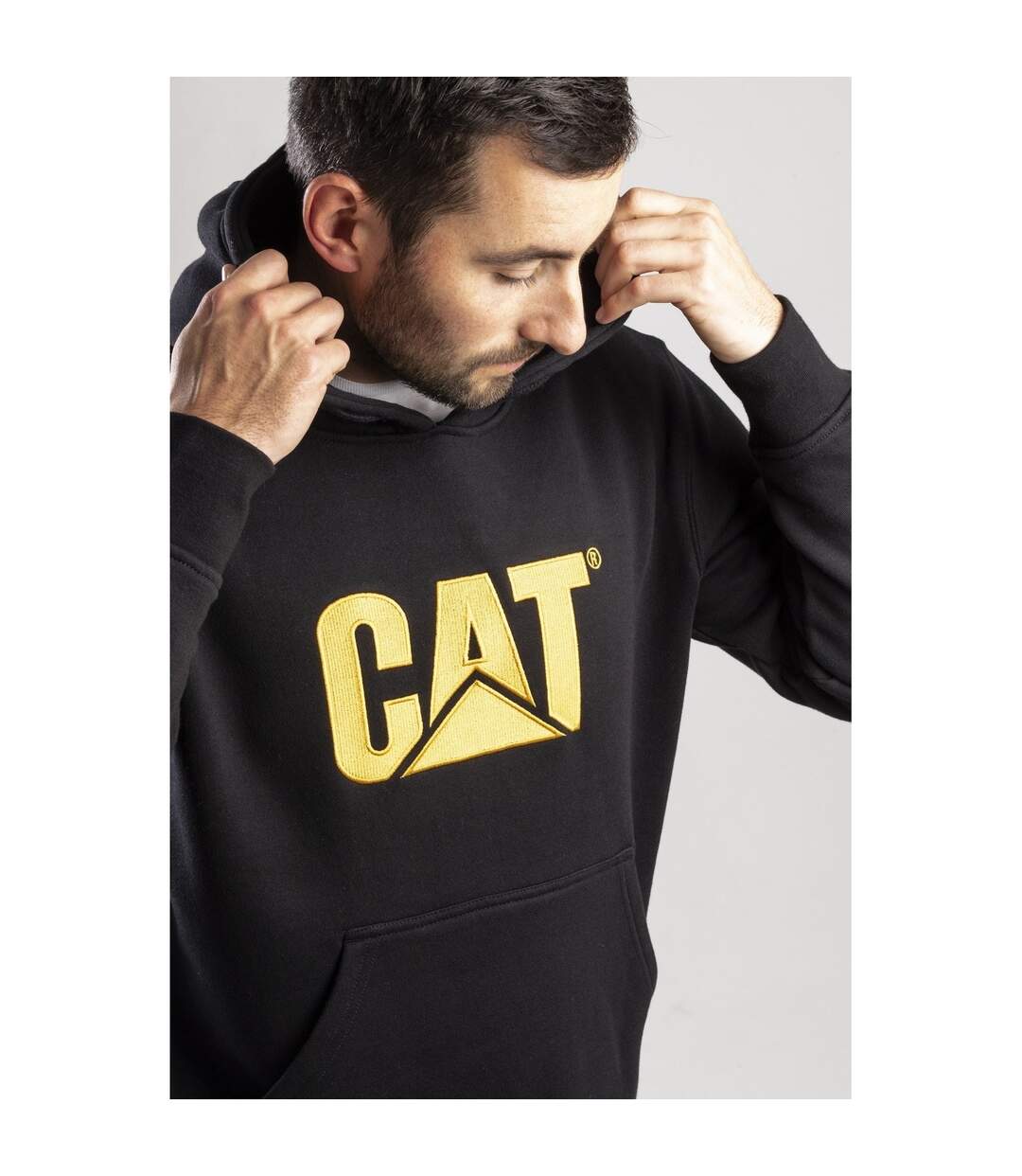 Caterpillar Trademark Hooded Sweatshirt / Mens Sweatshirts (BLACK) - UTFS813