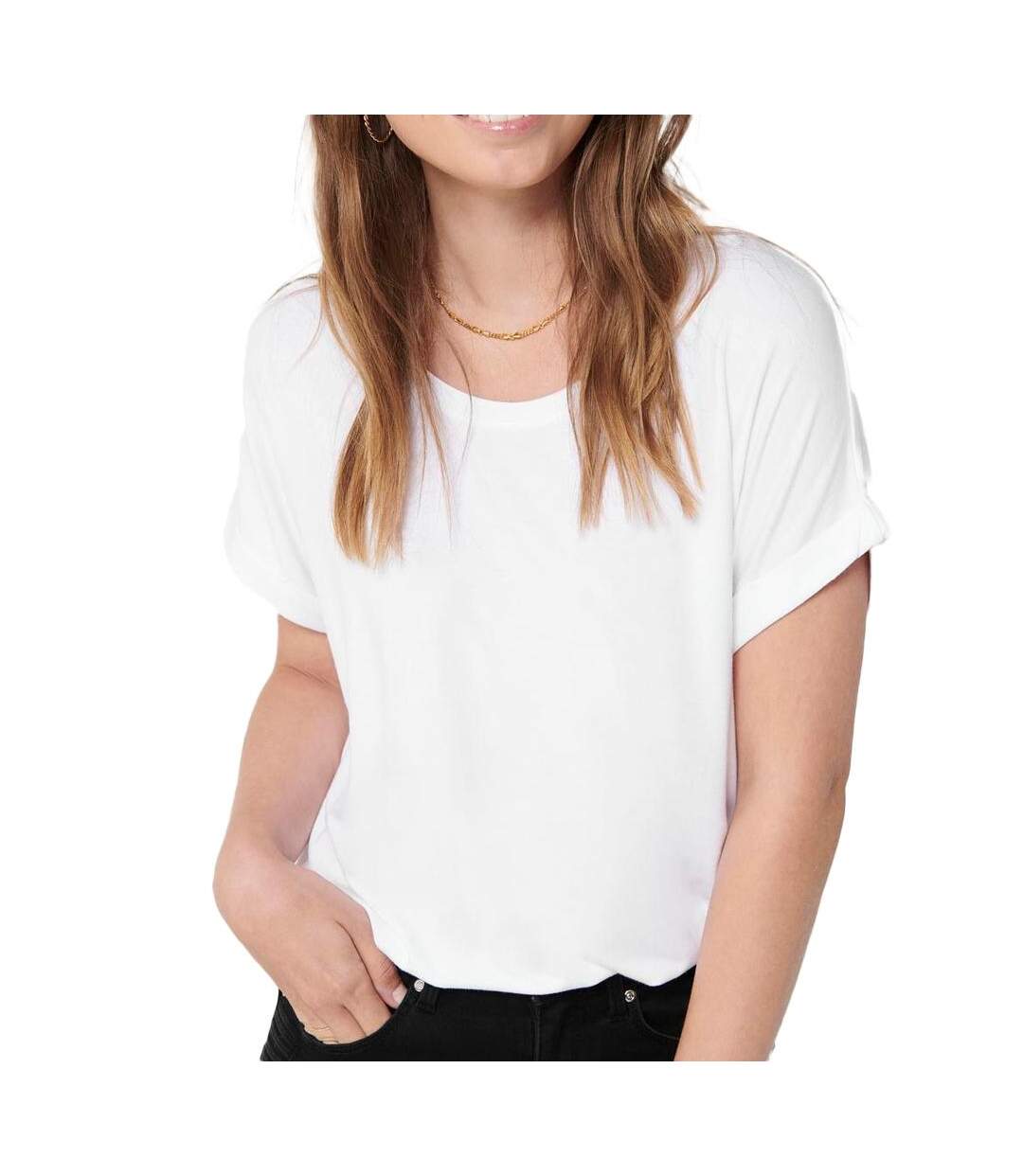 T-shirt Blanc Femme Only Moster - S