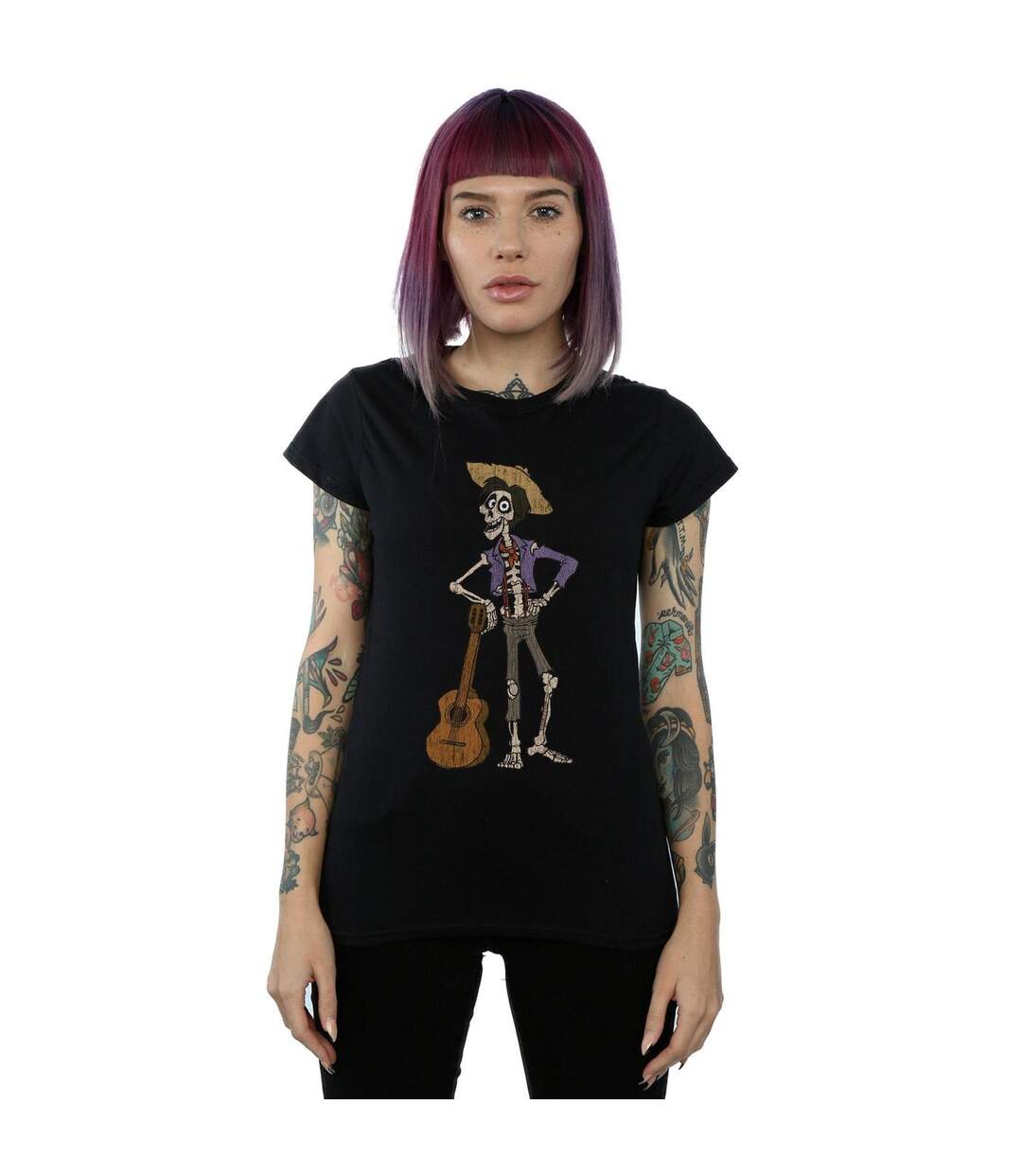 Disney Femme/Les femmes Coco Hector avec guitare - T-shirt en coton (Noir) - UTBI14465-2