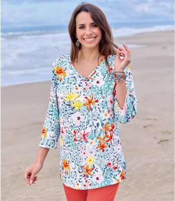 Blouse en Crêpe Fleuri