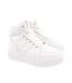 Womens/ladies Ecological Leather Sport Platform High Top Trainers White News-3