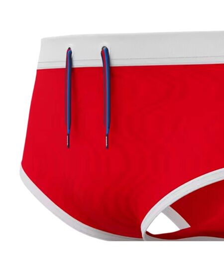 Mens Contrast Detail Textured Briefs Red Speedo
