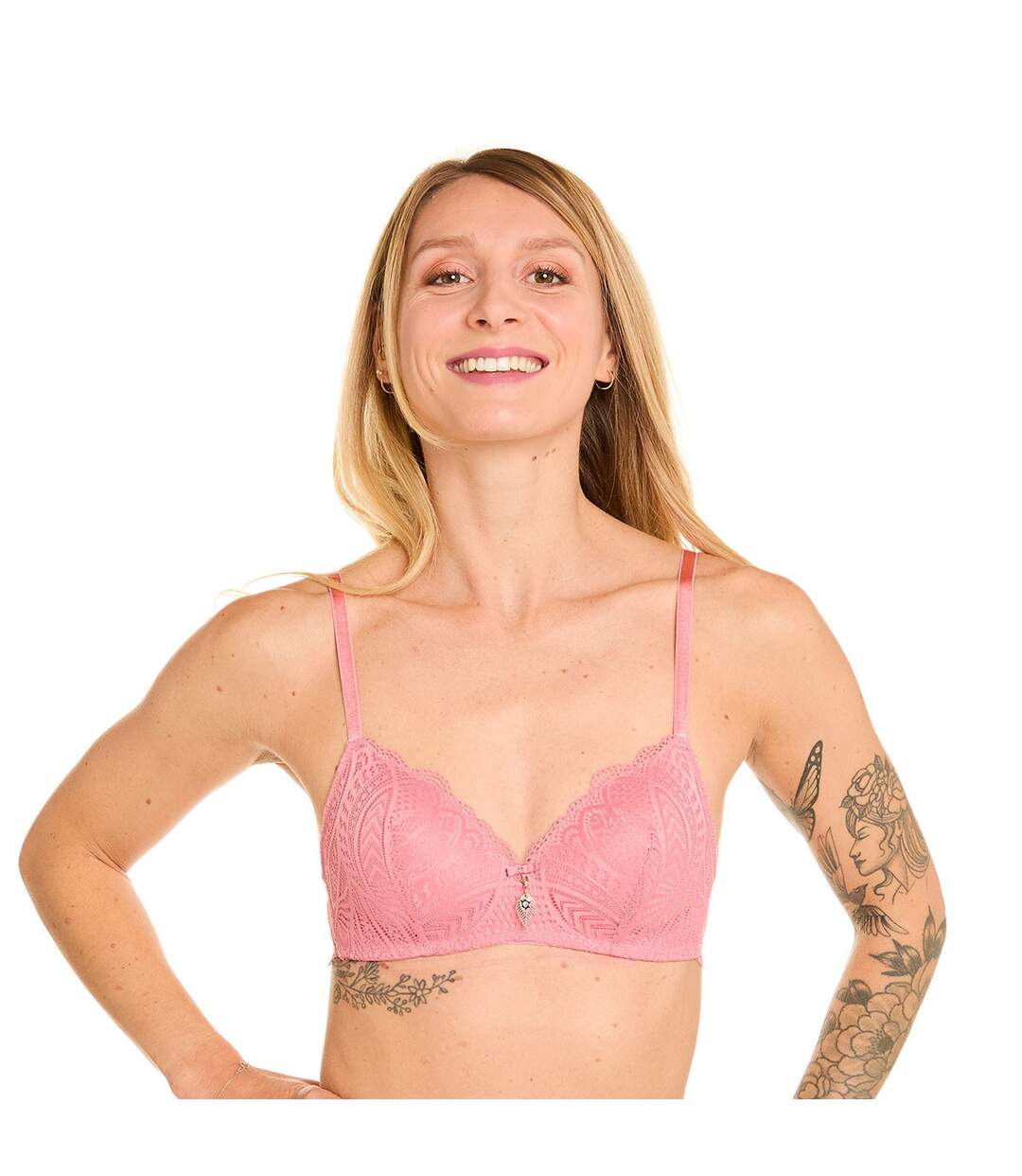 Soutien-gorge souple sans armatures rose Abeille-2