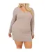 Robe Courte Manches Longues Femme Vieux Rose Pâle Brave Soul-1