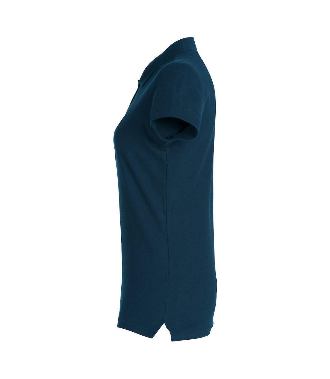 Womens/ladies Plain Polo Shirt Dark Navy Clique-3