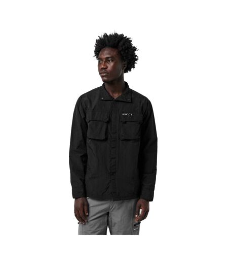 Mens Relaxed Fit Long-sleeved Overshirt Black Nicce