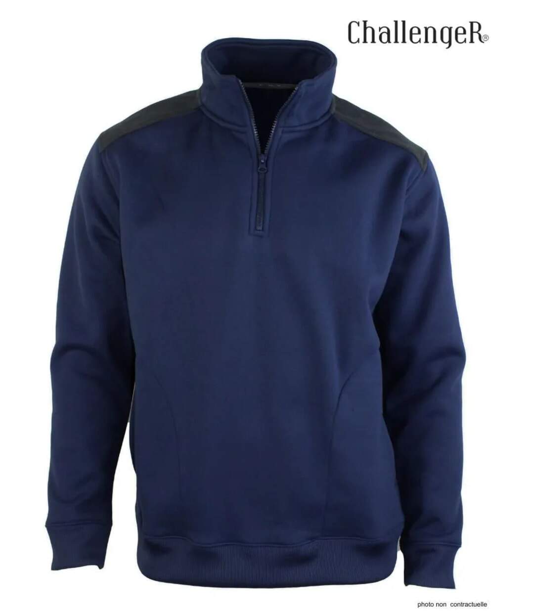 CHALLENGER PIERRO6 — Sweat molleton col camionneur bleu marine : chaleur et résistance-5