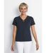 T-shirt col V ajouré brodé-1