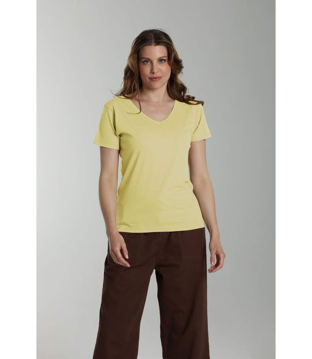 Tee shirt col v manches courtes femme Maddy Popcorn| Gerard Pasquier-3