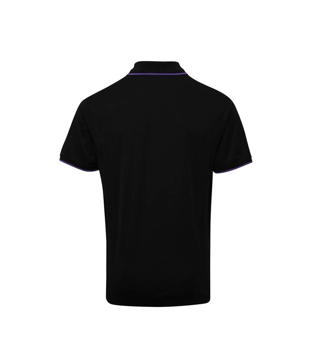 Premier Mens Contrast Coolchecker Polo Shirt (Black/Purple)