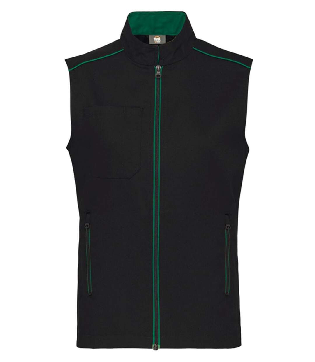 Gilet sans manches DayToDay - Homme - WK6148 - noir et vert kelly