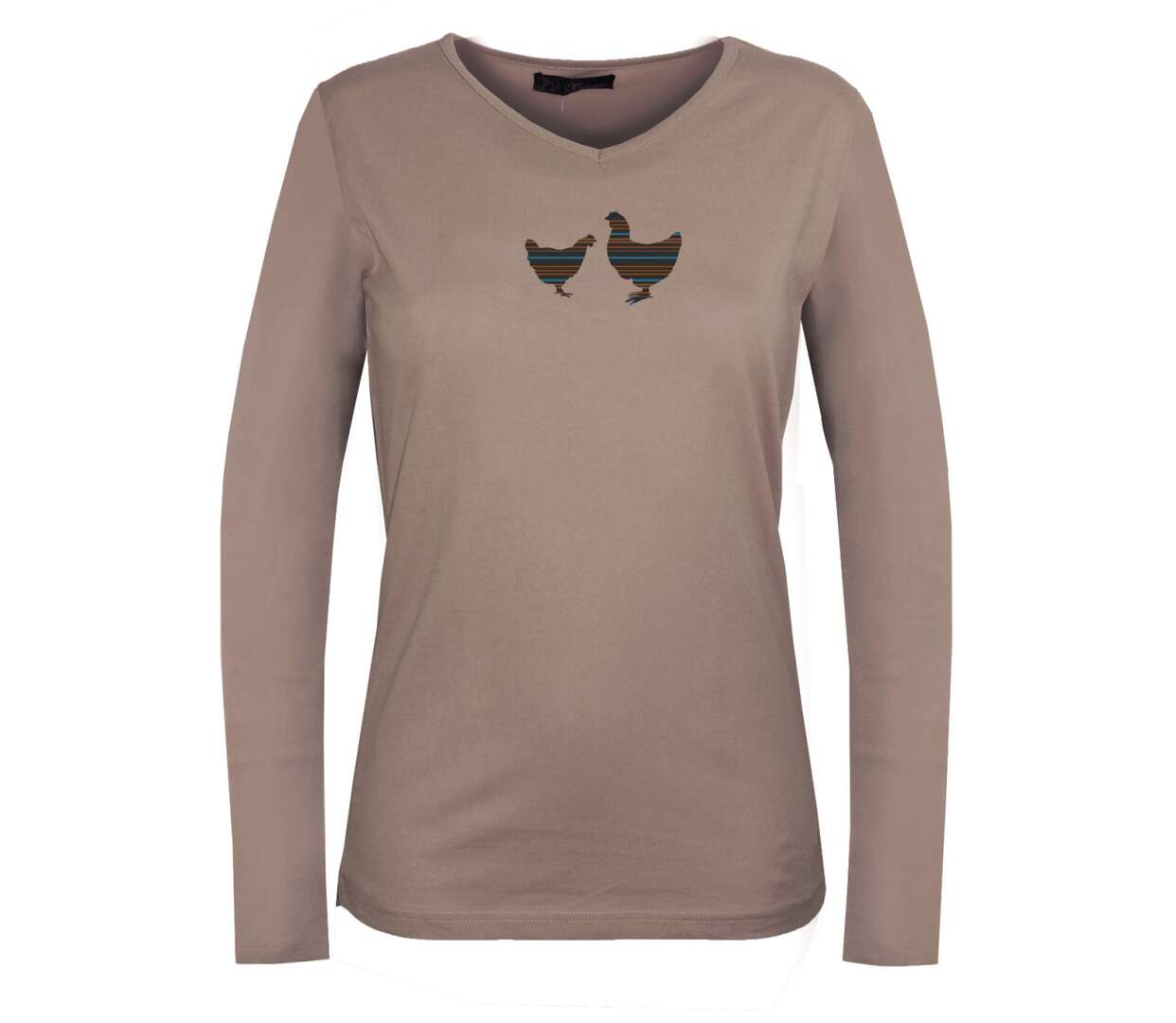 Tee-shirt MAYFLOWER NAPOLI2 beige à sérigraphie poule : confort naturel et style champêtre-5