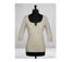 MAYFLOWER DOUGLAS2 - Tee-shirt beige manches 3/4 en maille flammée et col V à lacets-3