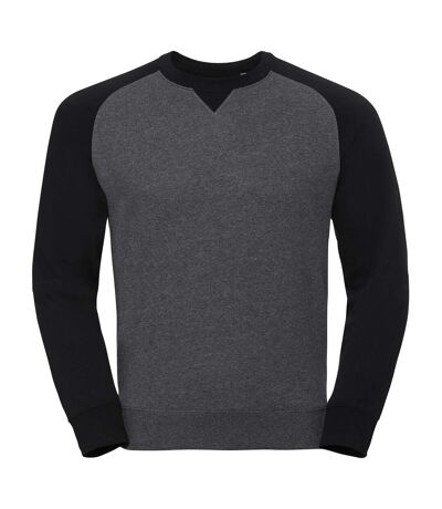 Russell Mens Authentic Baseball Sweatshirt (Carbon Melange/Black) - UTRW7106