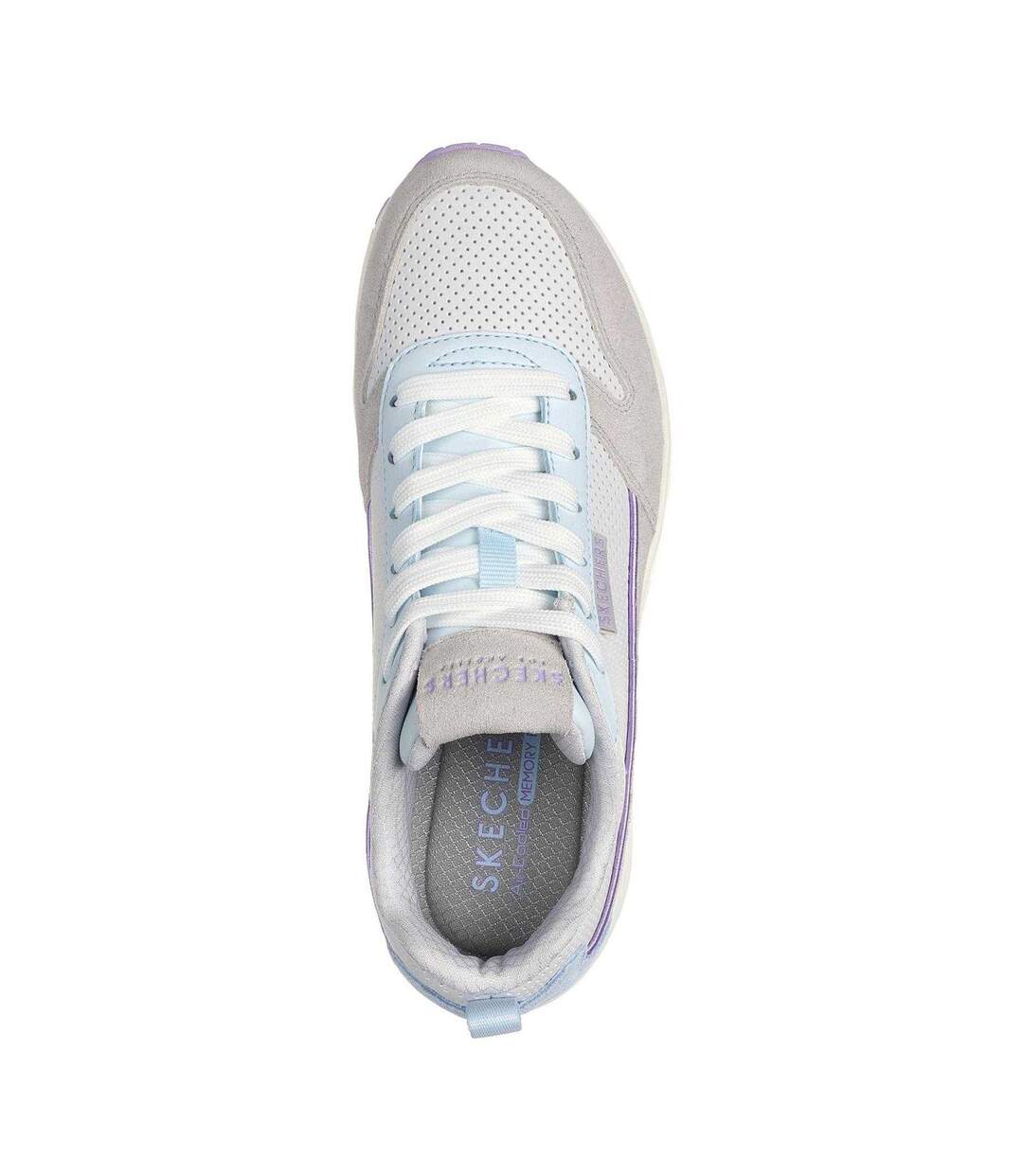 Baskets Uno Stand On Air Femme Gris Bleu Clair Skechers-3