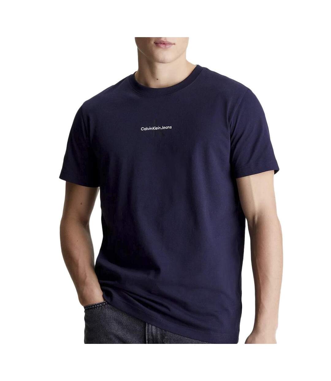 T-shirt marine homme calvin klein jeans monologo regular - m-1