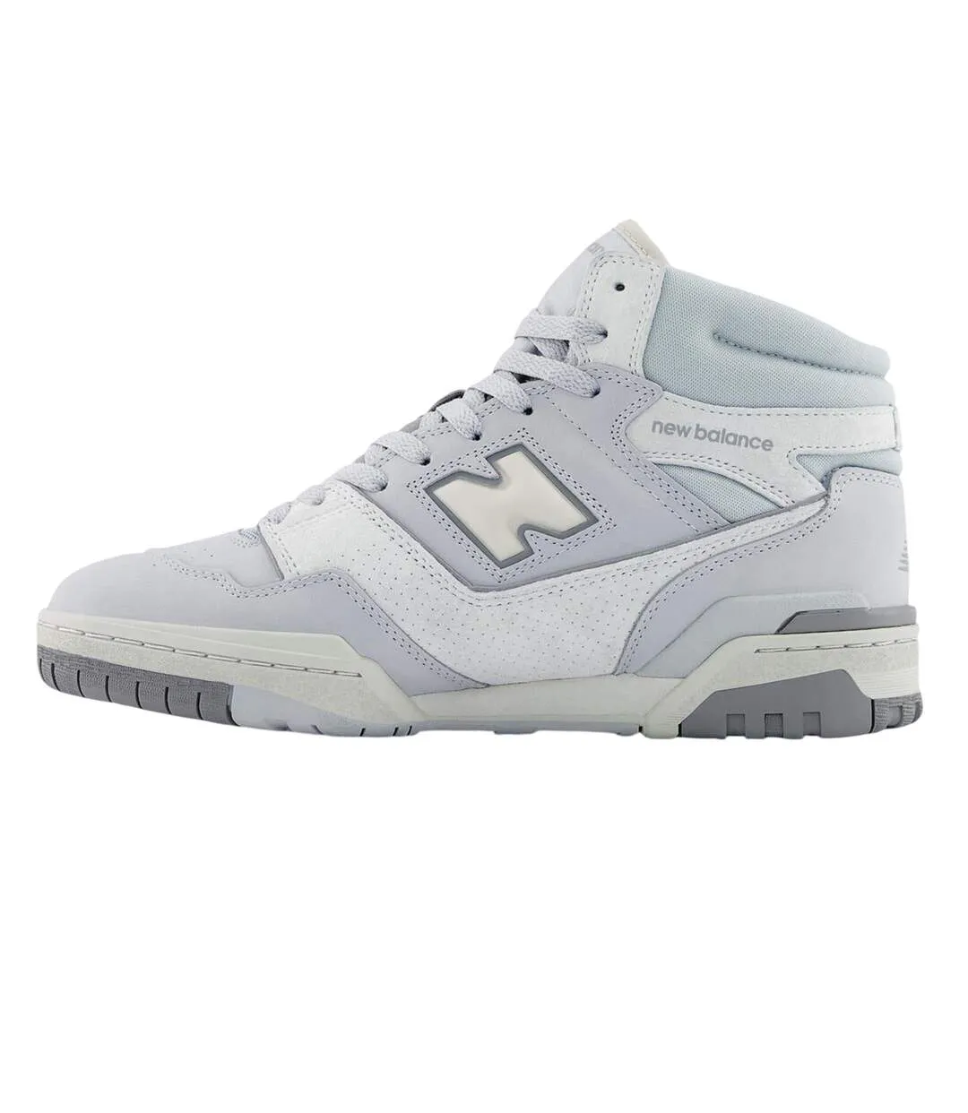 Womens/ladies 650 Leather High Top Trainers Light Grey New Balance-2