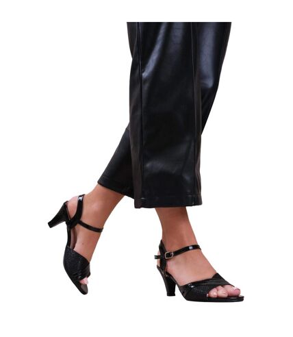 Womens/ladies stormi buckle low heel sandals black Where´s That From