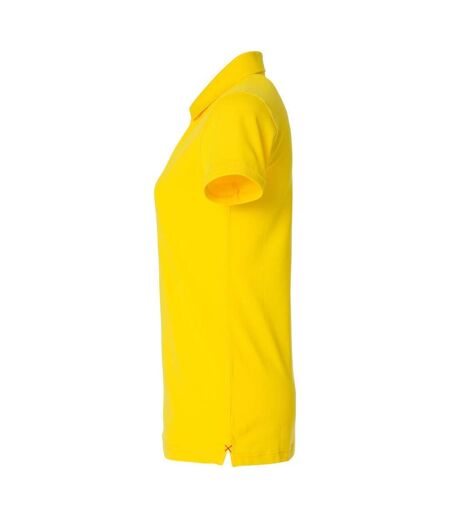 Womens/ladies Premium Stretch Polo Shirt Lemon Clique