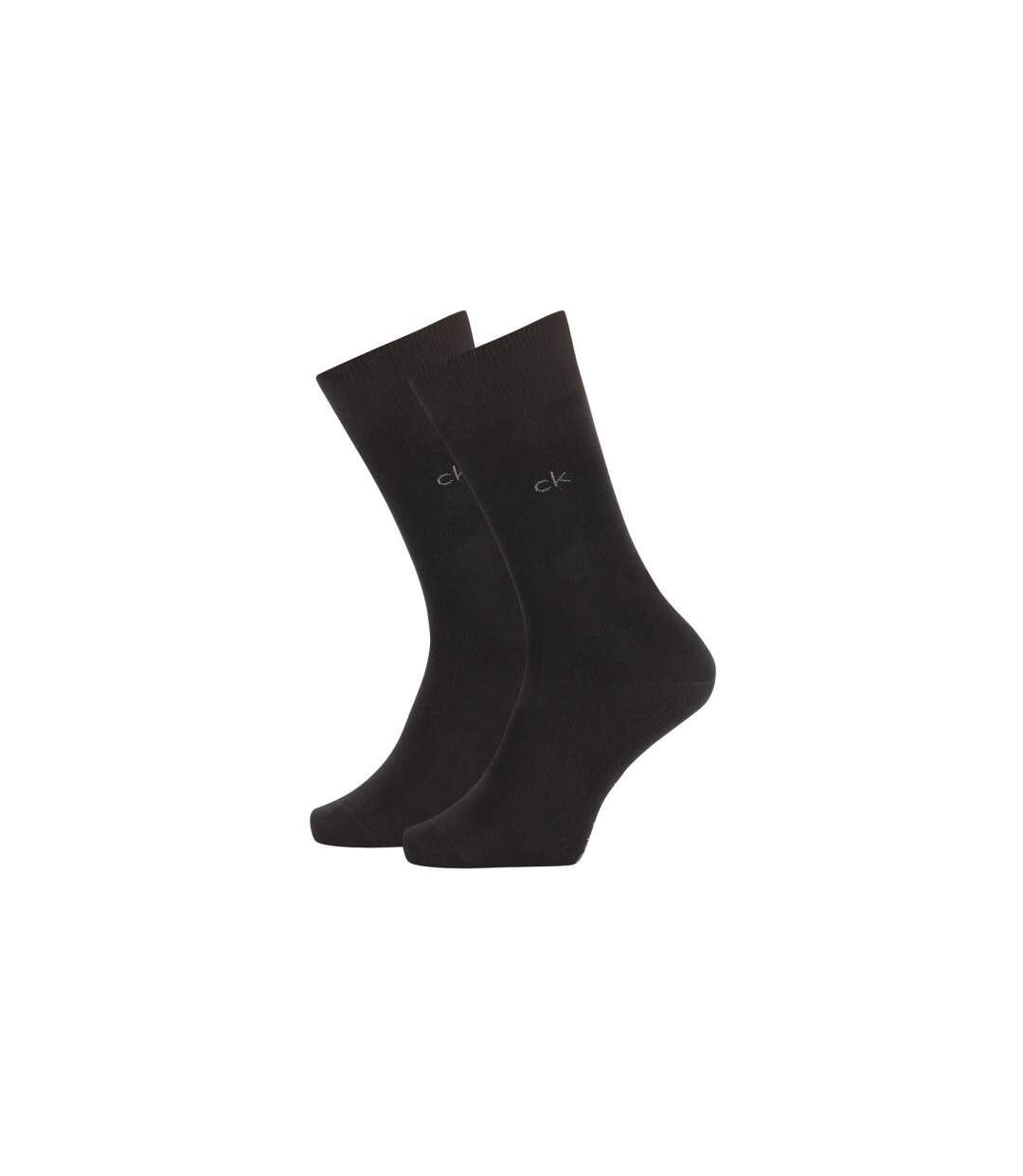 CALVIN KLEIN Lot de 2 paires de Chaussettes Homme Coton CASUAL FLATKNIT Noir-1