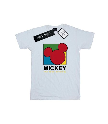 Disney Womens/Ladies Mickey Mouse True 90s Cotton Boyfriend T-Shirt (Blanc) - UTBI37390