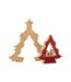 Crèche Sapin en Bois Étoile 41cm Rouge & Naturel-2