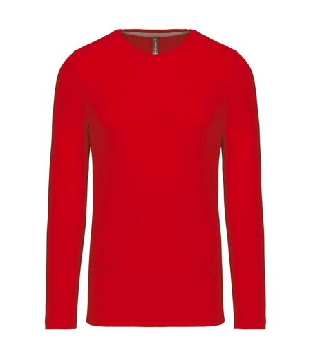 T-shirt manches longues col rond - K359 - rouge - homme