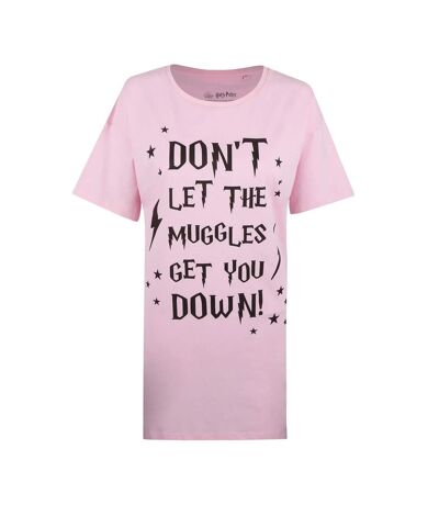 Harry Potter Womens/Ladies Do Not Let The Muggles Get You Down Nightie (Light Pink)