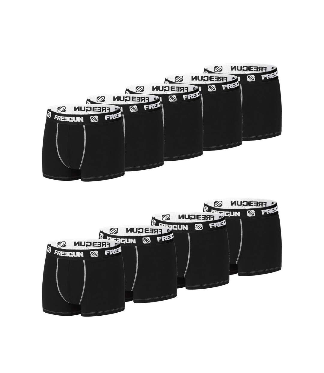 Lot de 9 Boxers homme en coton Freegun