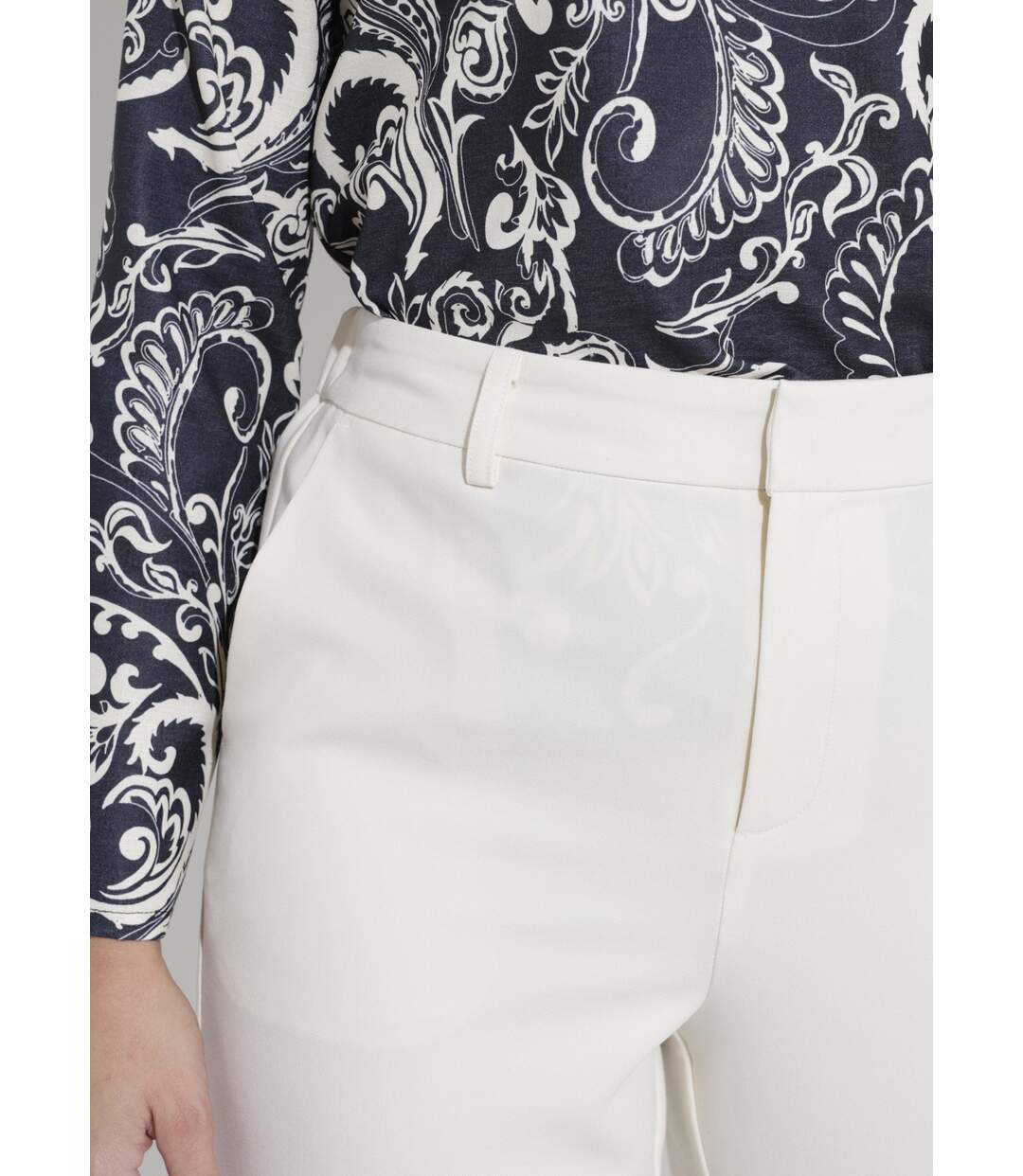 Pantalon droit tailleur fluide taille élastiquée-3
