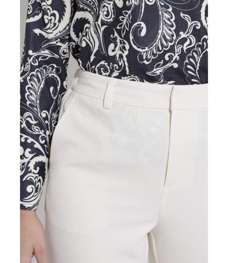 Pantalon droit tailleur fluide taille élastiquée