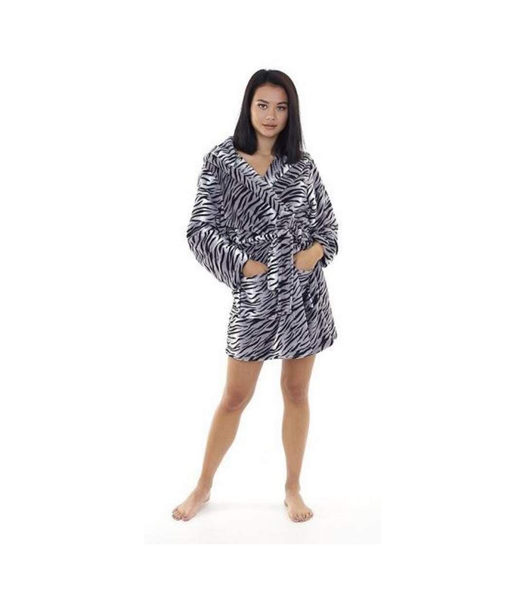 Womens tiger dressing gown snowtiger Brave Soul-1