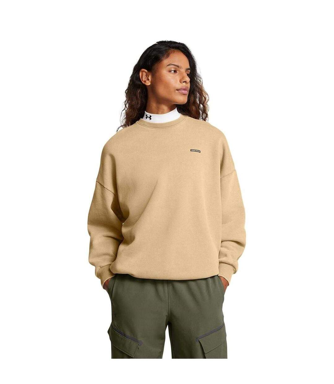 Unisex Adult Crew Neck Oversized Sweatshirt Brown Under Armour-4