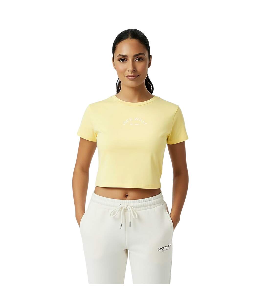 T-shirt Court Motif/style 1 Femme Crème Jack Wills-4