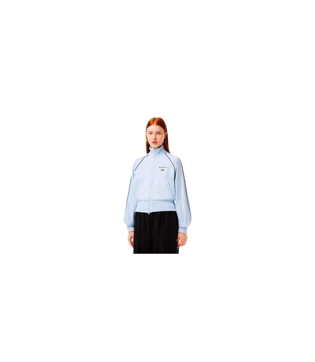 Womens/ladies Raglan Track Jacket Blue Lacoste-1