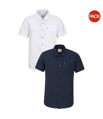 Chemises Manches Courtes Coconut Homme Bleu Foncé Blanc Mountain Warehouse