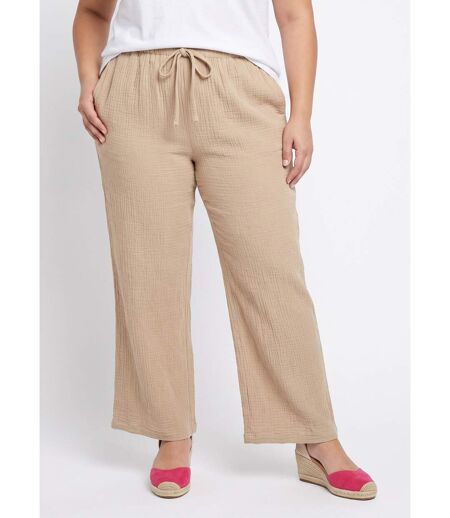 Pantalon large tendance, gaze de coton