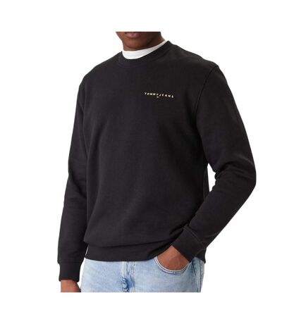 Sweat noir homme tommy hilfiger linear crew