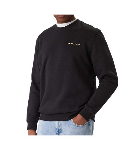 Sweat noir homme tommy hilfiger linear crew
