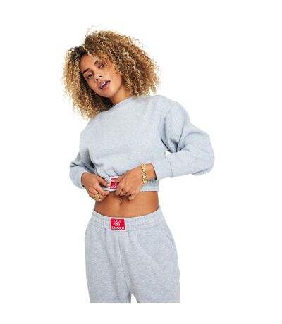 Sweat court femme gris chiné SikSilk