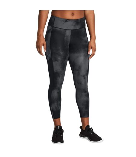 Womens/ladies launch printed leggings black Under Armour