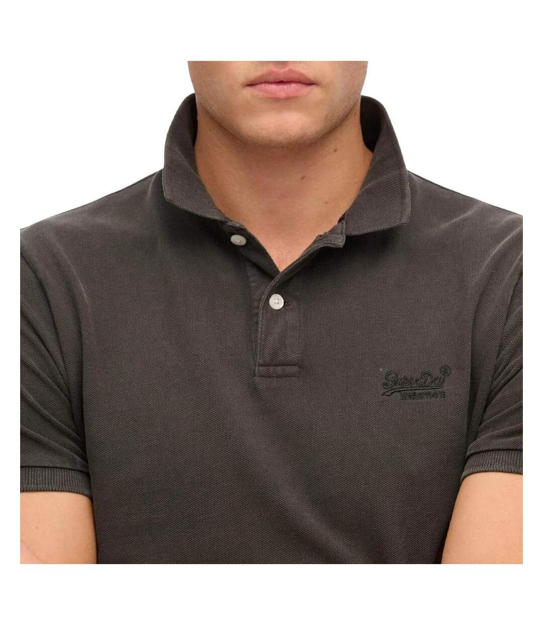 Polo gris foncé homme superdry vint destroy-2
