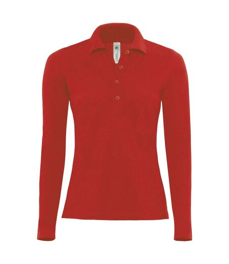 Polo femme manches longues - PW456 - rouge