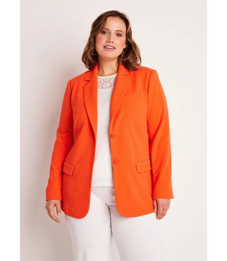 Veste blazer coupe droite maille unie